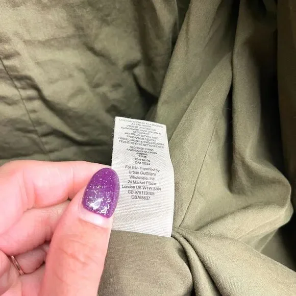 Free People Jacket Womens S Tawny Green Open Front Diamond Quilted Puffer Pillow - Picture 5 of 5